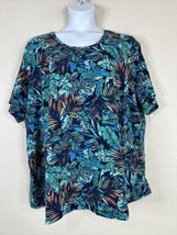 Catherines Womens Plus Size 3X Tropical Leaves Scoop Neck T-shirt Short ... - £14.17 GBP