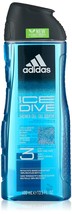 CONFETTIWOW adidas - Ice Dive 3-in-1 Shower Gel &amp; Shampoo for Men 400ml - £19.97 GBP