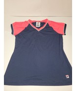Fila Athletic Tshirt Vneck Size Small Armpit to Armpit 17&quot; short sleeve - $14.80
