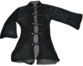 Medieval Chain mail shirt 9 mm Round Butted Rings Large Size Full sleeve Hauberk - £143.08 GBP