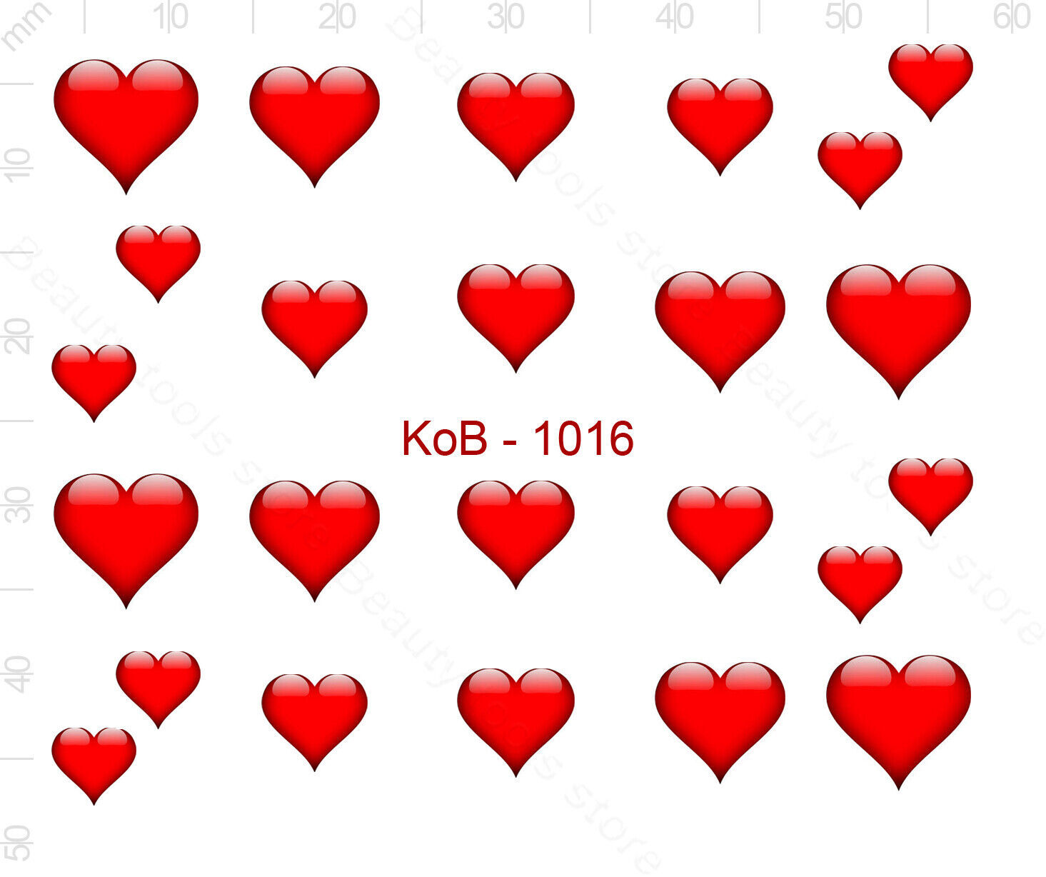 Nail Art Water Transfer Sticker Decal Stickers Pretty 3D Heart Red KoB-1016 - $2.99