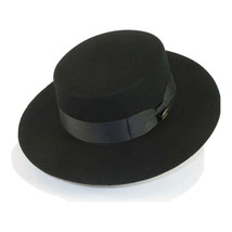 Mens Autralian Wool Boater Hat Wide Brim BRUNO CAPELO ZAYDEN ZA331 Black New image 2