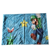 Super Mario Bros Nintendo Standard Twin Pillowcase Reversible Luigi - $12.73