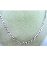 NECKLACE flat figaro CHAIN in STERLING silver 925 In gift box Made in It... - £22.02 GBP