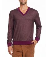 Tallia Men's Slim Fit Burgundy V Neck Sweater-Size Small - $7.25