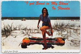 Postcard I got Sand in My Shoes Hello From Florida beach girl ocean sand - £4.83 GBP