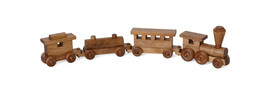 2&#39; TOY TRAIN - Engine Passenger Oil TankCars &amp; Caboose Handmade Wood RR Toys USA - £84.92 GBP