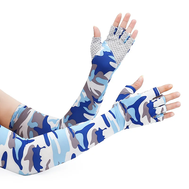 Five-finger Ice Arm Sleeves screen  Arm Guards Outdoor  Cycling Running Cool Sil - £82.76 GBP