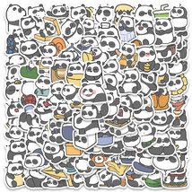 100 Pcs Handmade Plump Panda Funny Cartoon Stickers - Aesthetic Decals f... - £9.39 GBP