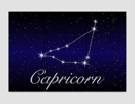 Capricorn Zodiac Sign Canvas Print Capricorn Gift Astrology Art Zodiac Print Cap - £39.50 GBP