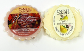 Lot 2 Rare Yankee Candle Wax Melt Tarts White Zinfandel + Pear Vanilla Bean - $10.99