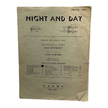 Night and Day Piano Sheet Music Gay Divorcee Vintage Cole Porter 1944 - £7.93 GBP