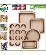 All-in-One Nonstick Baking Set: Cake, Muffin, Loaf &amp; Roast Pans in 5-Pie... - $886.04 MXN