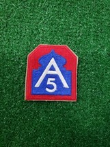 Wwii U.S. A5 Fifth Army North Military Sew-On Patch Red White Blue Vtg - £6.84 GBP