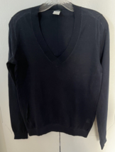 J. Crew Navy Blue Cotton V-Neck Lightweight Sweater (S) - £21.25 GBP