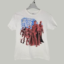 Justice League Shirt Mens Medium DC Comics White Short Sleeve Comic Supe... - £10.99 GBP