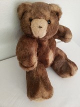 Vintage 1989 Heartline Bear Plush Stuffed Animal Two Tone Brown Tan Small - $24.73