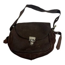 Leather Vintage Purse Brown Clutch Adjustable Strap Shoulder Bag Divided... - £29.79 GBP