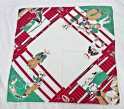 Vintage Cotton Children&#39;s Hankie Western Cowboys &amp; Girls Lasso Singing B... - $10.40