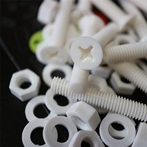 20 x White Countersunk Screws Polypropylene (PP) Plastic Nuts and Bolts,... - £14.72 GBP