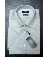 HUGO BOSS Uomo Luka Manica Corta Regular Oliva Cotone Casual Sport Camic... - $59.23