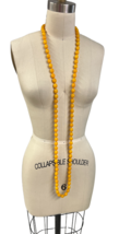 Vintage RETRO 20s yellow Celluloid Bead necklace knotted 58&quot; Oval Beads ... - $118.75