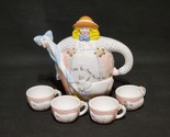 Vintage Department 56 LITTLE BO PEEP Teapot, Lid And MATCHED Cups - 6 Pi... - £34.82 GBP