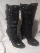 Women Faith  Studded Leather Women Boots Shoes UK 7 Black Express Shipping - £31.49 GBP