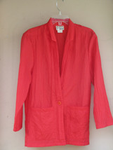 FIRST ~ Size M ~ Red Crinkled Nylon One-Button Blazer Inseam 16 USA ~ SH... - £11.78 GBP