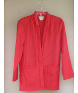 FIRST ~ Size M ~ Red Crinkled Nylon One-Button Blazer Inseam 16 USA ~ SH... - £11.84 GBP