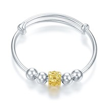 Newborn Baby 999 Pure Silver Highly Polished Matte kids Baby Bangle - $116.62