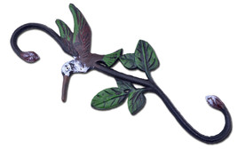 Cast Iron S Style Plant Hook Hummingbird flower basket hanger decor 11.75&quot; L N - £10.66 GBP