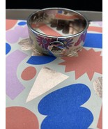 Coach Signature Enamel Bangle Bracelet Colorful Butterfly Silver With Snap - $116.62 CAD