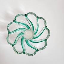 Vintage Mikasa Crystal Spearment Green Swirl Candy Dish Decorative Bowl - £7.55 GBP