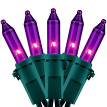 Purple Christmas Lights With Green Wire, 66 Feet 200 Count Ul Certified String L - £30.88 GBP