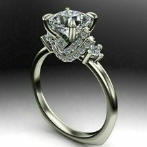 Cushion Cut 2,45Ct Lab Created Saphir Verlobungsring 14K Weißgold in Grö... - $267.31