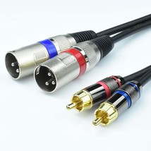 Dual Rca Male To Dual Xlr Male Cable Adapter, 15Ft Unbalanced L/R Rca To Xlr Pho - £32.57 GBP