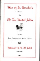 1953 Evansville Indiana men OF St. BENEDICT Catholic minstrel Jubilee Bo... - $22.24