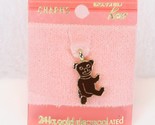 Bear 24k Electroplate Teddy Bear Charm Pendant .6&quot; H x .4&quot; W - £10.20 GBP