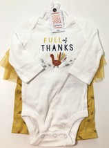 Carter&#39;s &quot;Full of Thanks&quot; Girl&#39;s 2-Piece Thanksgiving Outfit Size: 3 Month - £9.43 GBP