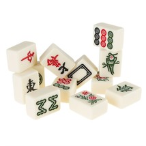 Chinese Mahjong Game Set 144 Tiles In Ornate Case 1.25 X .75 Inch Tiles - £45.55 GBP