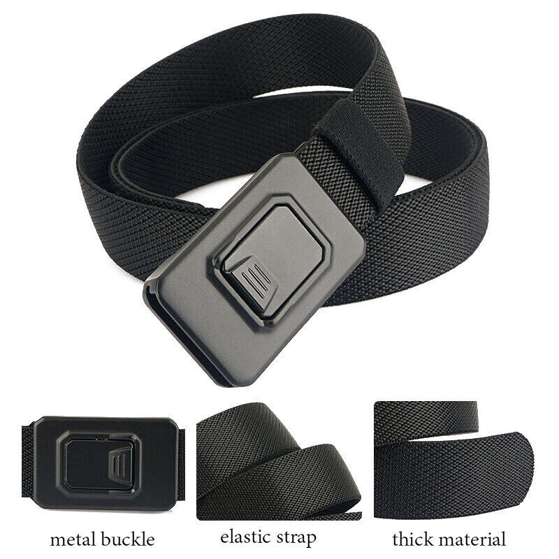 Big and Tall Elastic Men&#39;s Belt with Quick Release Aluminium Metal Buckle - $22.30