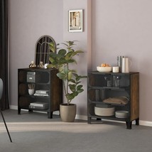  Storage Cabinet Set of 2 Rustic brown Metal and MDF Medium - €355,24 EUR