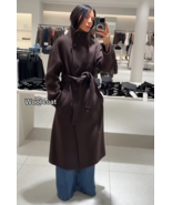 ZARA BNWT 2025. CHOCOLATE OVERSIZED WOOL COAT DOUBLE BREASTED ALEXA. 886... - €250,30 EUR