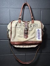 Mona B Upcycled Messenger Tote Bag Canvas Crossbody Strap - £15.96 GBP