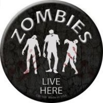 Zombies Live Here Novelty Circle Coaster Set of 4 - £15.72 GBP