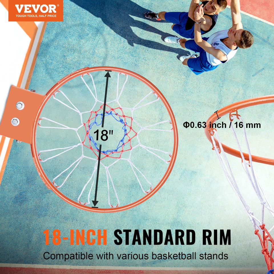 VEVOR Basketball Rim, Wall Door Mounted Basketball Hoop, Heavy Duty Q235... - $63.95