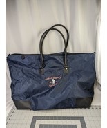 Walt Disney World Blue Vinyl Large Tote Carry Bag Zipper Duffel 24x16 Inch - £27.01 GBP