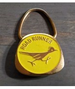 Road Runner Bird Yellow Gold Tone Key Ring Keycharm Flying Horse - $23.22