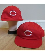 x2 VINTAGE 1970&#39;s CINCINNATI REDS baseball Cap SNAP BACK Red White - £42.66 GBP